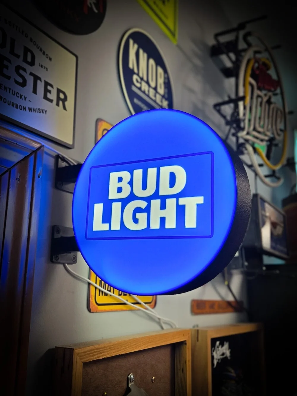 Bud Light Blue Round Wall Sign